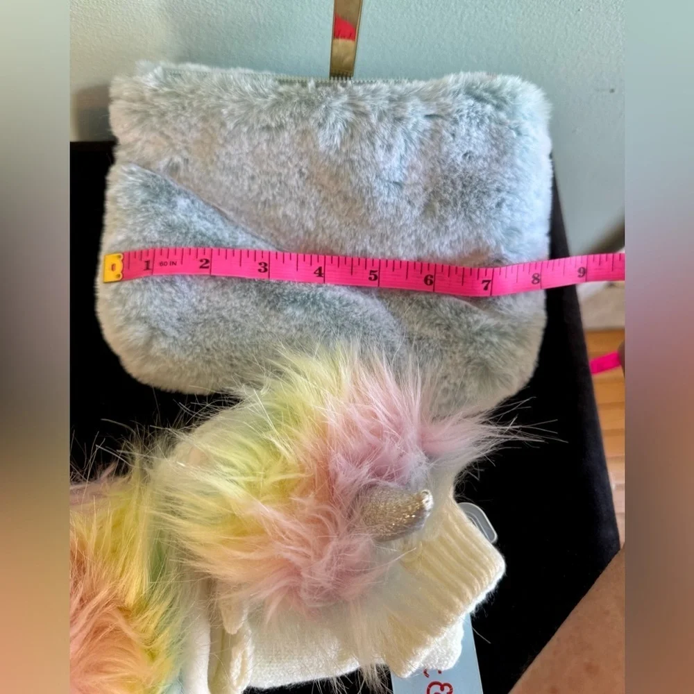 Cat & Jack Kids' Unicorn Gloves and Furry Bag Set - Multicolor